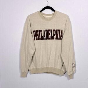 Philadelphia Crewneck Sweatshirt 2XL New York Popular Beige Varsity